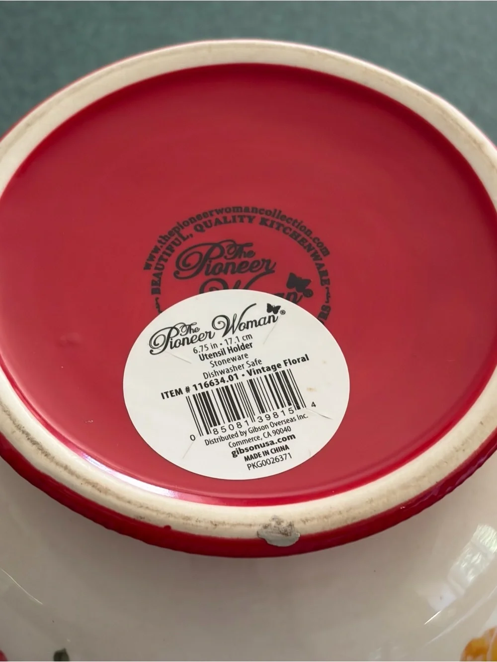 The Pioneer Woman Stoneware Large Utensil Crock Vintage Floral